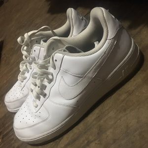 White Nike Air Force 1s size 13